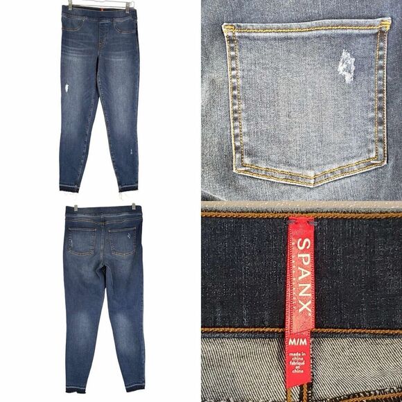 SPANX Denim - Spanx Jeans Women's Size Medium M Blue Skinny Pull On Stretch High Rise